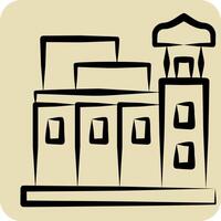 Icon Souq Waqif. related to Qatar symbol. hand drawn style. simple design illustration. vector