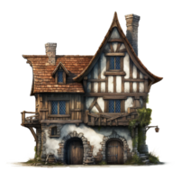 AI generated Medieval house png isolated on transparent background