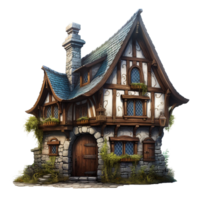 AI generated Medieval house png isolated on transparent background