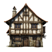 AI generated Medieval house png isolated on transparent background
