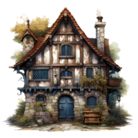 ai gerado medieval casa png isolado em transparente fundo