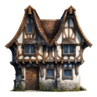 AI generated Medieval house png isolated on transparent background