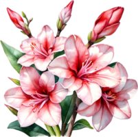 ai generiert Aquarell Gemälde von Impala Lilie, Adenium Multiflorum png