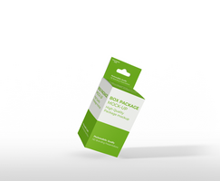 box mockup short rectangle size-with hanger psd