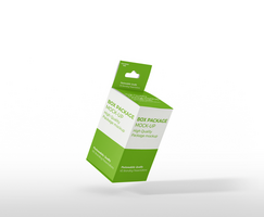 box mockup short rectangle size-with hanger psd