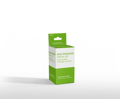 box mockup short rectangle size-with hanger psd