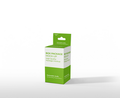 box mockup short rectangle size-with hanger psd