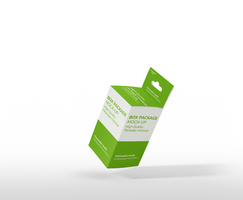 box mockup short rectangle size-with hanger psd