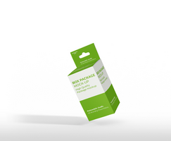 box mockup short rectangle size-with hanger psd