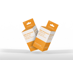 box mockup short rectangle size-with hanger psd