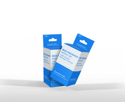 box mockup short rectangle size-with hanger psd