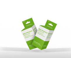 box mockup short rectangle size-with hanger psd