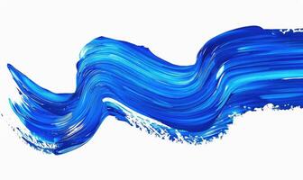 AI generated Zigzag-shaped brush stroke in electric blue color on white background photo