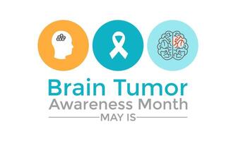 Brain Cancer awareness month is observed each year in May. That s supporting and awaring people illness of brain tumor. Vector illustration.