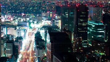 Antenne Hyperlapse, Drohnenraffer Video von Melbourne Stadt beim Nacht