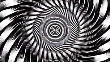 ai gerado Preto e branco abstrato espiral círculo ciclo padronizar fundo video