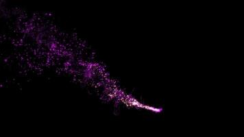 Pink abstract luminous glowing particle comet leaves a trail behind.Background. 4k video