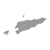 este Timor mapa con administrativo divisiones vector ilustración.