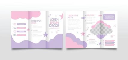 Autism trifold brochure template. Morden, Creative and professional brochure vector design. Simple and minimalist promotion layout illustration.