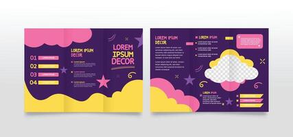 Autism trifold brochure template. Morden, Creative and professional brochure vector design. Simple and minimalist promotion layout illustration.