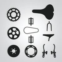 Bicycle Parts, Vintage cycle Parts, unique icon with a silver background. Vector illustration