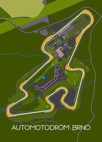 masaryk circuito automotodromo brno carreras pista mapa póster vector