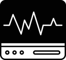 heart pulse monitor glyph and line vector illustration