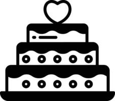 Cake glyph and line vector illustration