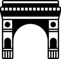 India Gate glyph and line vector illustration