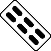 pill glyph and line vector illustration