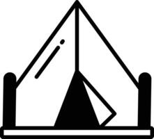 Tent glyph and line vector illustration