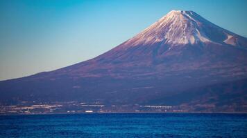 A sunset timelapse of Mt.Fuji near Suruga coast in Shizuoka zoom video