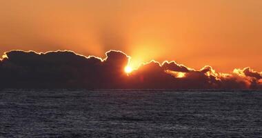 A sunset at Suruga coast in Heda Shizuoka telephoto shot video