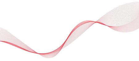 abstract vector red wave lines on white background