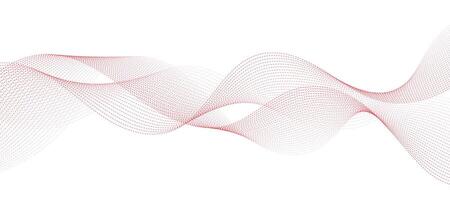 abstract vector red wave lines on white background