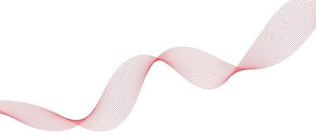 abstract vector red wave lines on white background