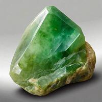 AI generated large raw jade isolated on a white gray background photo