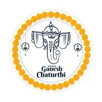 lord ganesh chaturthi indian festival wishes card design vector