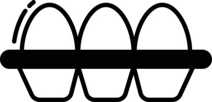 huevo bandeja glifo y línea vector ilustración