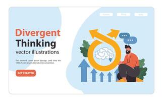 Growth in cognition. Flat vector illustration