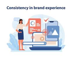 Brand Consistency Experience. An illustrative representation of maintaining uniformity. vector