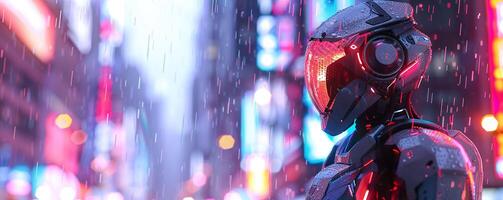 AI generated Robot metal armor photo