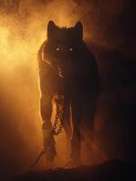 ai generado fenrir monstruoso lobo foto