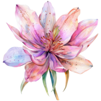 AI generated Musella flower watercolor isolated on transparent background png