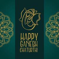 contento ganesh chaturthi festival deseos tarjeta diseño vector