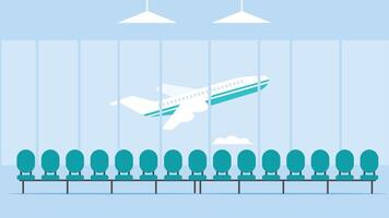 aeropuerto salida área, y avión es volador en antecedentes vector