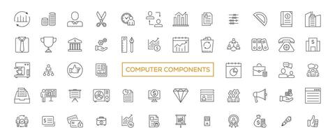 tecnología dispositivo Delgado líneas plano icono sólido estilo,aislado sencillo comunicación icono conjunto, fácil a cambio color y tamaño, dispositivo y tecnología web icono en vector formato