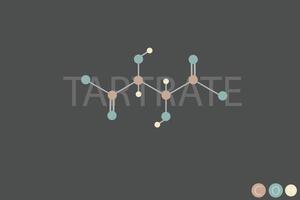 tartrato molecular esquelético químico fórmula vector