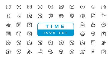 Time and clock, calendar, timer line icons. vector