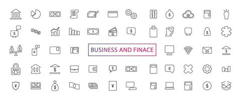 Business, ECommerce and Shopping thin line icons set. ECommerce, Shop, Online Shopping Editable Stroke icons collection. Shopping symbols set. vector